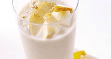 A close-up of a smoothie drink